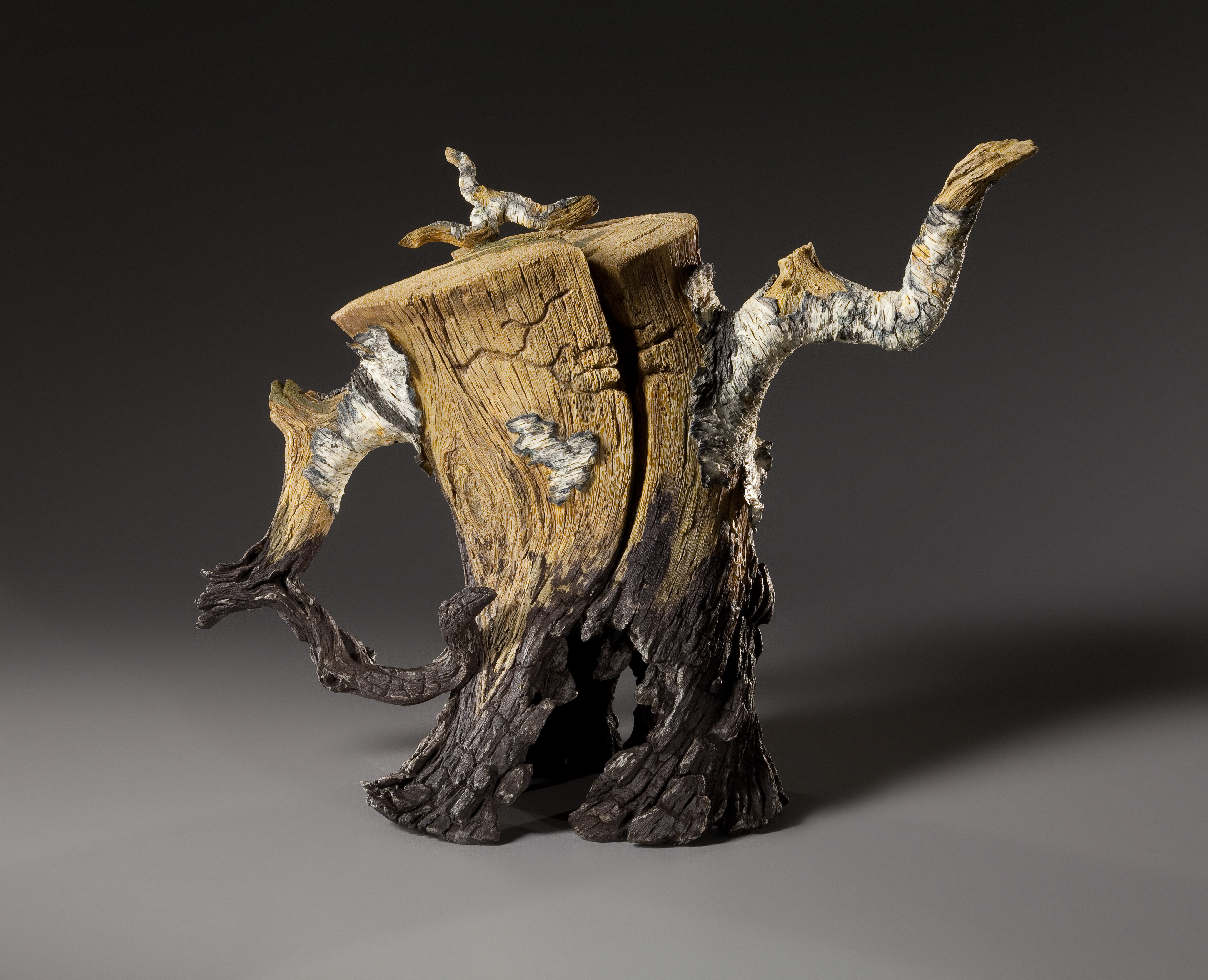 serritella_ceramic_trompe_loeil_charred_split_log_birch_teapot_Smithsonian_Renwick(1)
