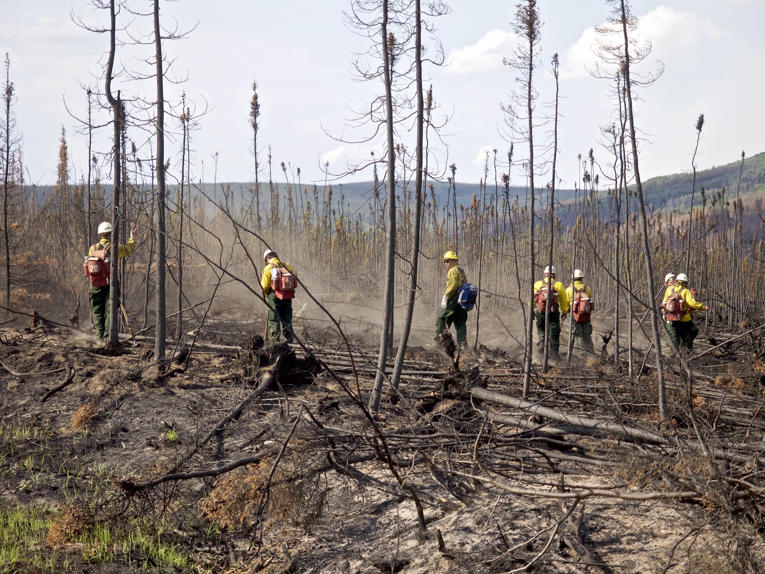 Peter Handler, Firefighters at Aggie Creek, Alaska (2015). Photograph. ©Handler Studio 2015. Courtesy of the artist. Alaskan wildfires are more frequent and immense now. Summer 2015 set a near record. Following the hottest spring temperatures in 91 years, nearly 5,000,000 acres burned. The hottest spring temperatures in 91 years left the ground dry, kindling for summer lightning. Handler’s photograph reveals the scale, intensity, and duration of a single wildfire: “This fire was still smoldering almost a week after it had peaked. Smoke had been so thick that outdoor activities were cancelled in Fairbanks, about 45 miles away. When this photo was taken, flames had mostly burned out, but firefighters still needed to eliminate smoldering underground fire pockets that could flare anew.” 