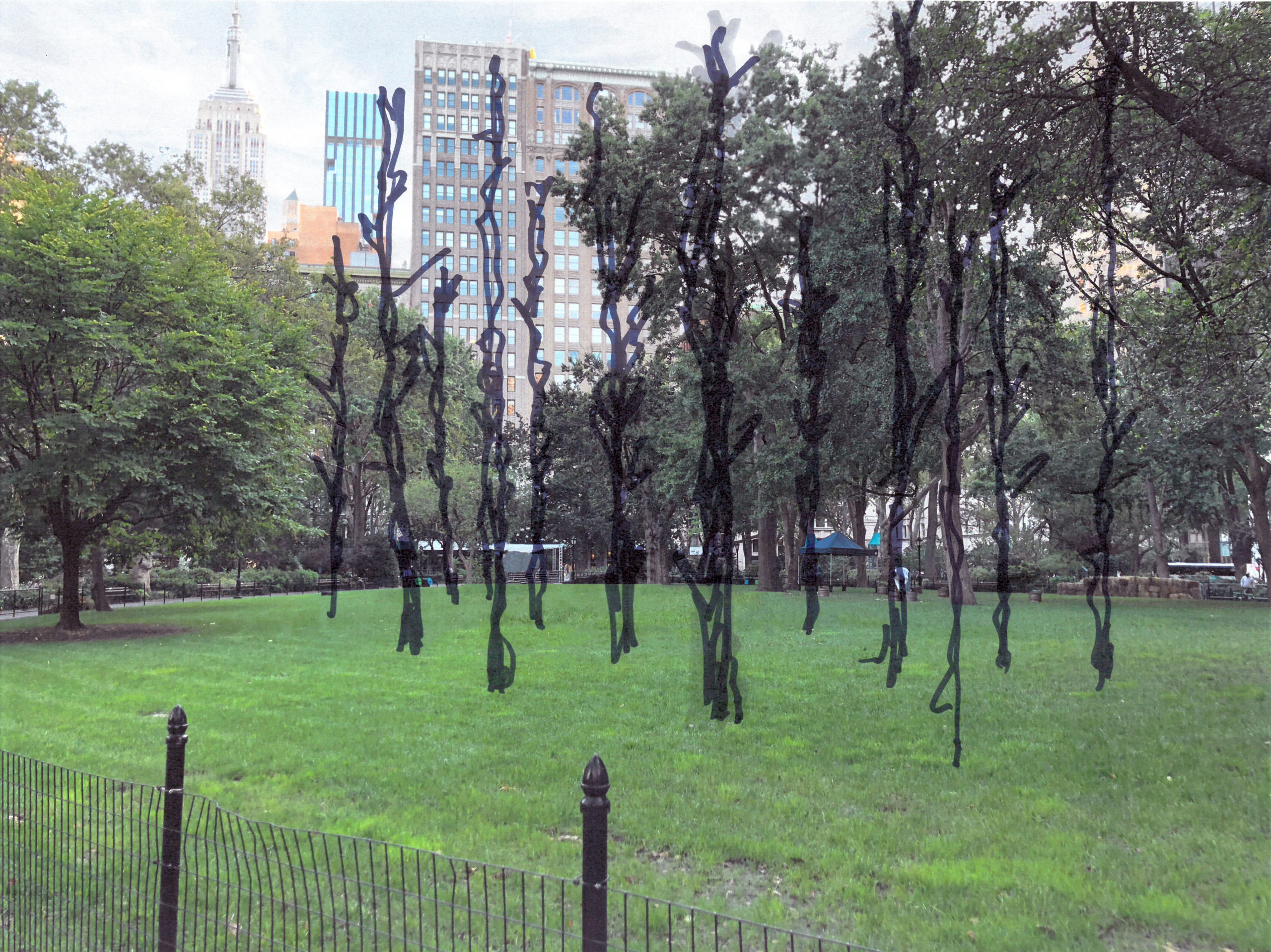 Maya Lin, Ghost Forest (2019). Preparatory sketch for Madison Square Park. © Maya Lin. Courtesy of the artist and Pace Gallery.