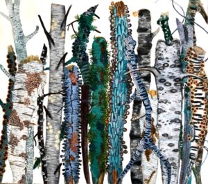 Katie DeGroot, Resplendent. Watercolor on paper. 50 in. by 40 in. ©Katie DeGroot 2020. Courtesy of the Kathryn Markel Fine Arts Gallery.