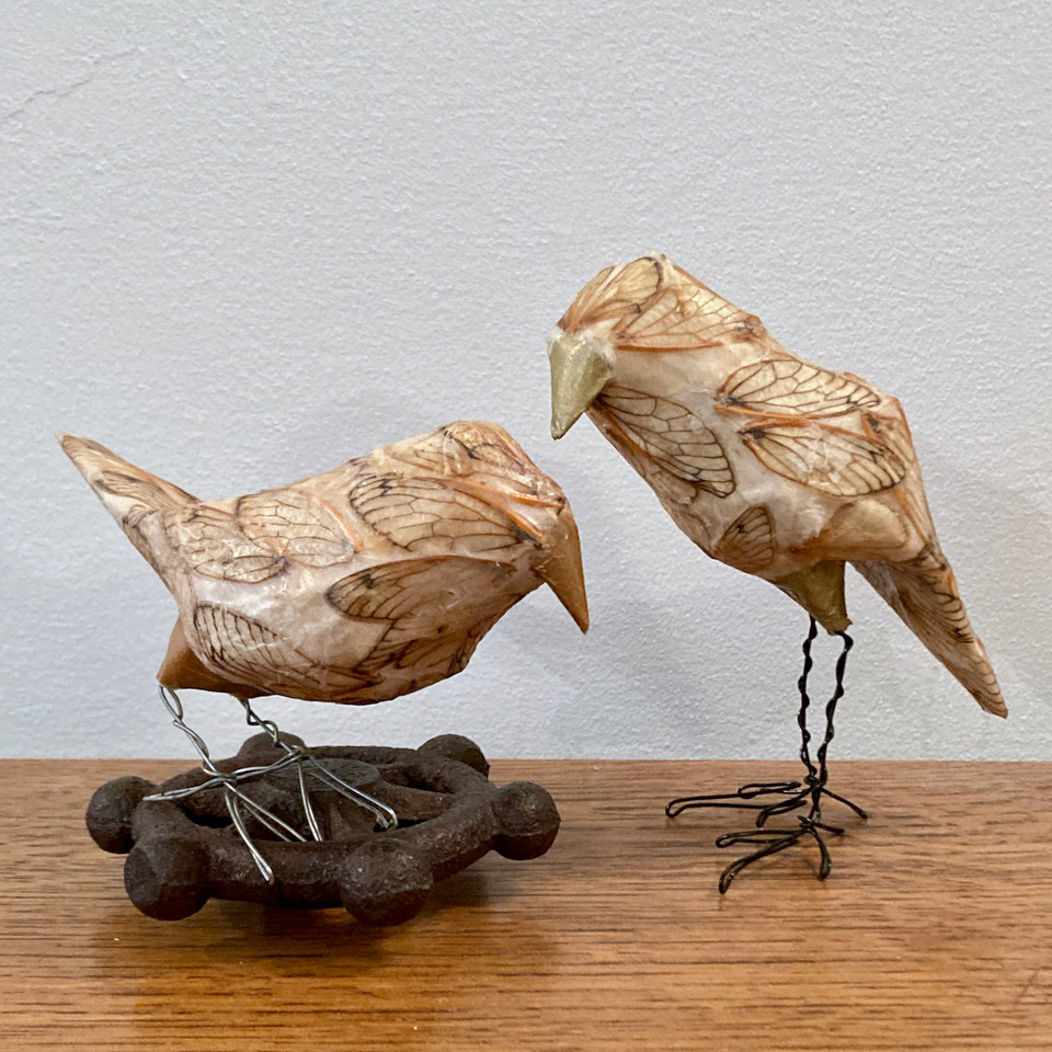 Jessica Beels - recycled material sculptures of birds