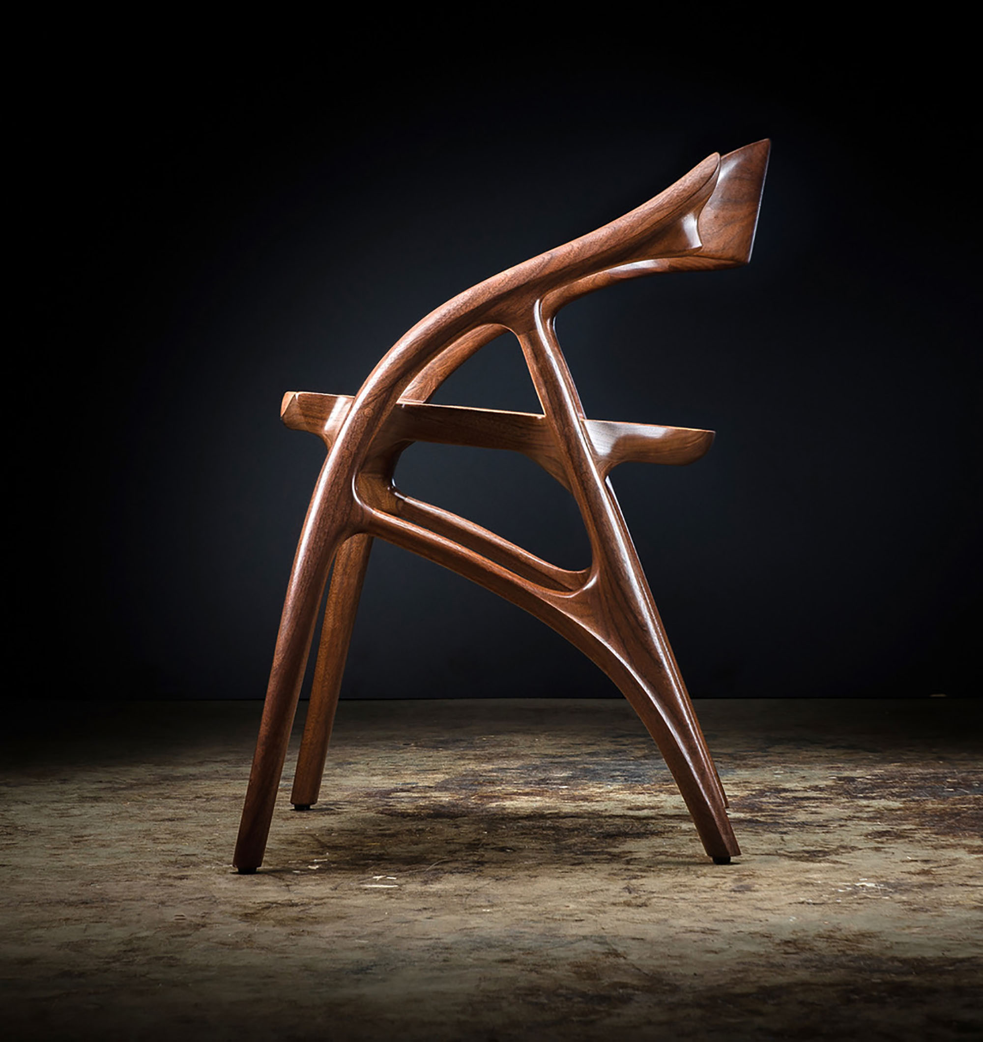 Robert and Tor Erickson. Wapiti Chair (2020). Maple version. Dimensions: 28.5” h x 22.5” w x 22” d. ©Erickson Woodworking 2020. Courtesy of the artists.