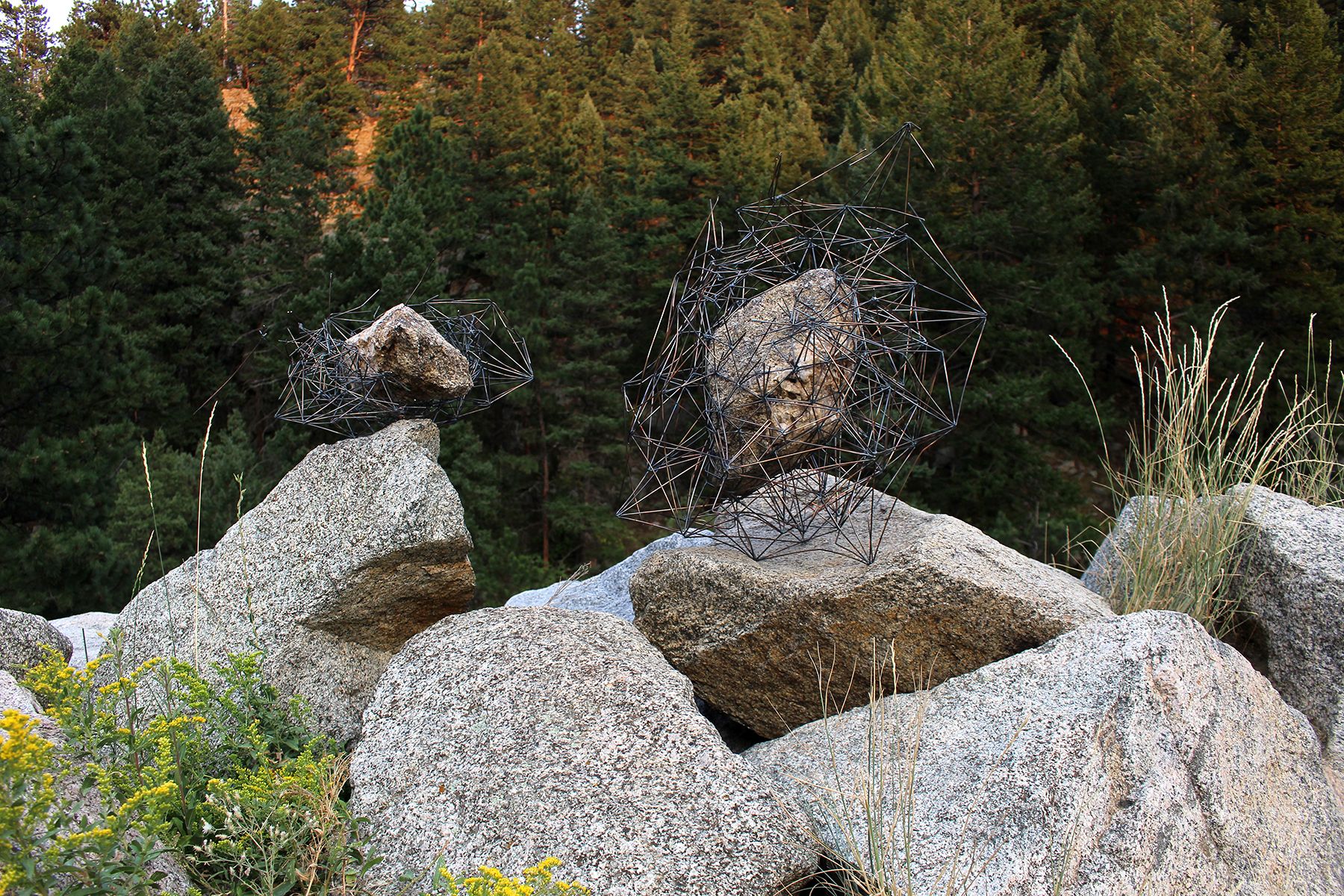 Amy Hoagland, <em>How Do They Belong</em>. Copper coated welding rods, rocks from Boulder Canyon. ©Amy Hoagland 2020. Courtesy of the artist.